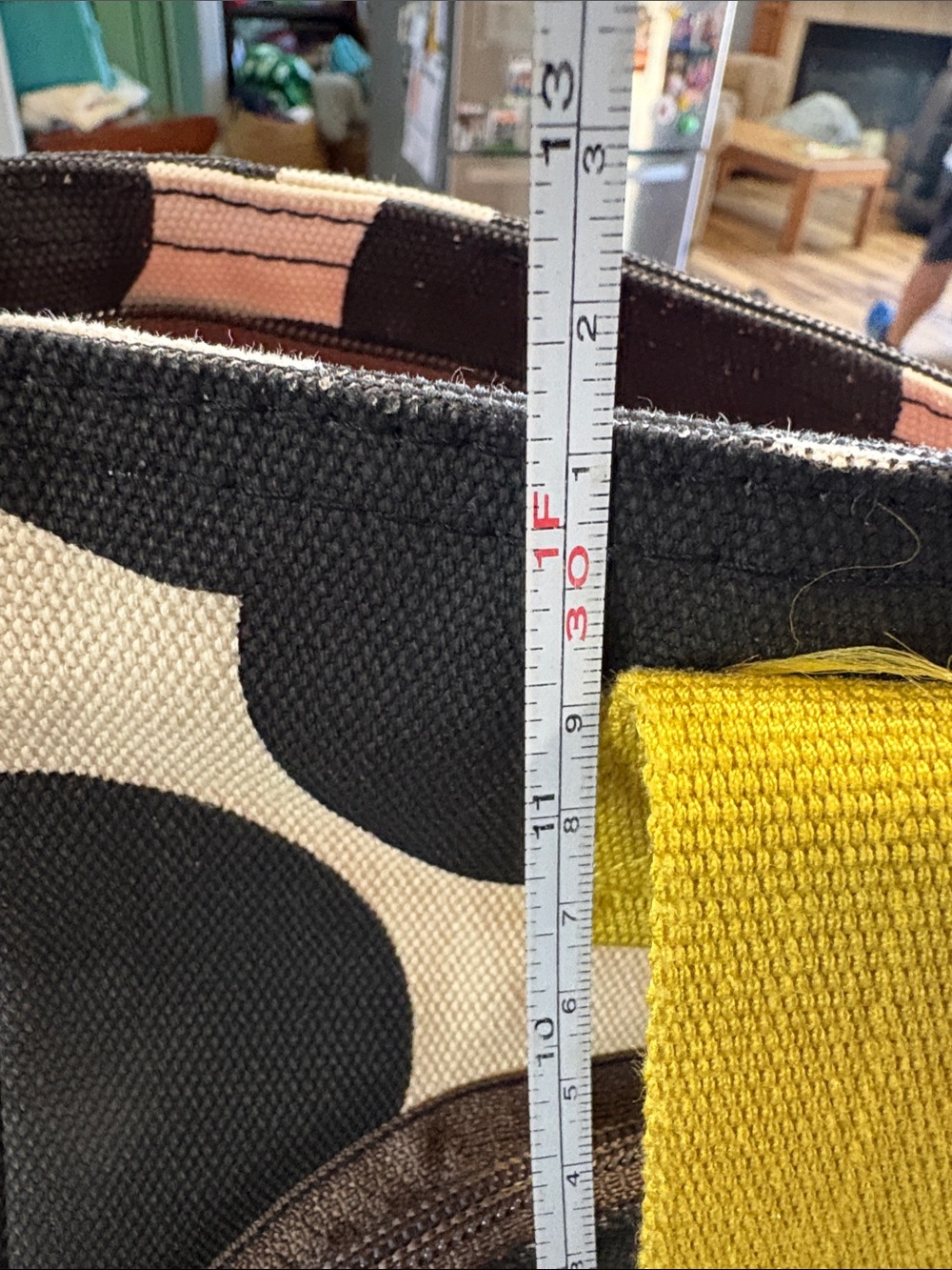 Orla Kiely for Target floral tote, yellow straps & bright patterned interior. - Picture 13 of 14